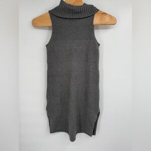 Anthropologie Moth Sweater‎ Dress Cowl Neck Sleeveless Gray Knit SP